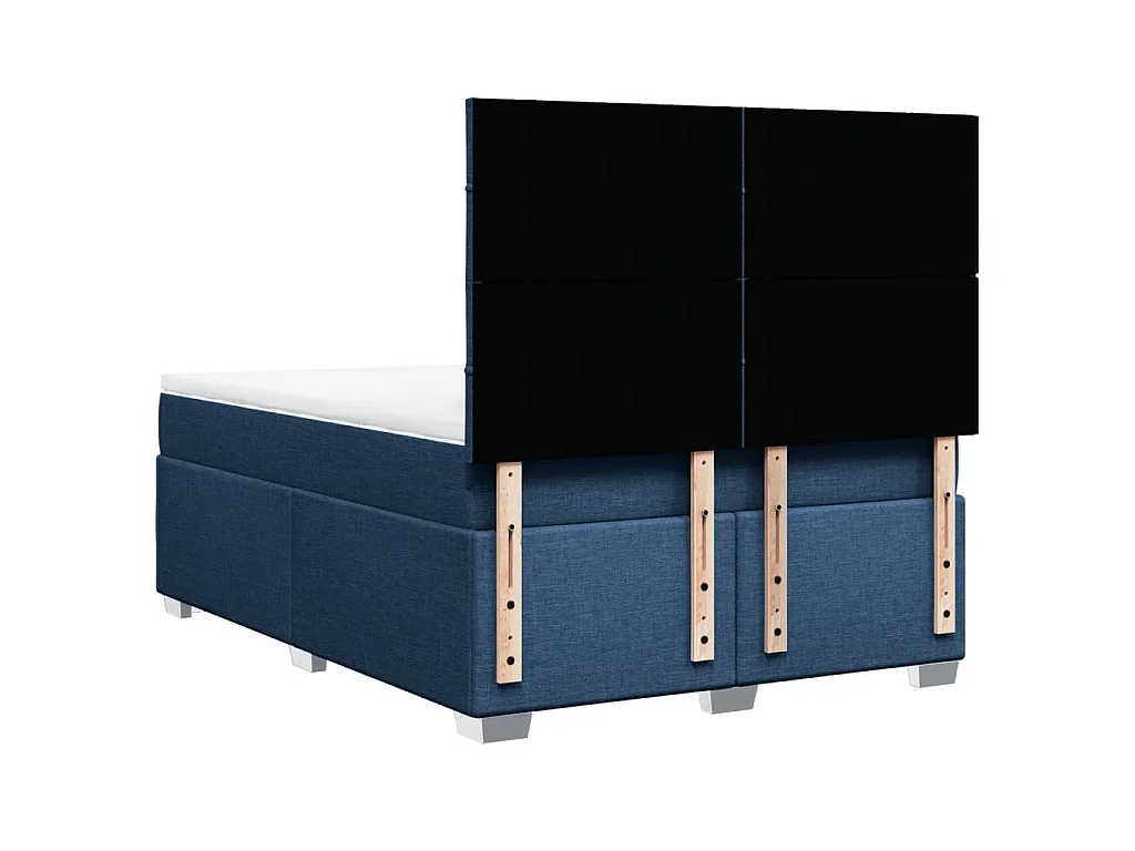 Giroletto a Molle con Materasso Blu 140x200 cm in Tessuto