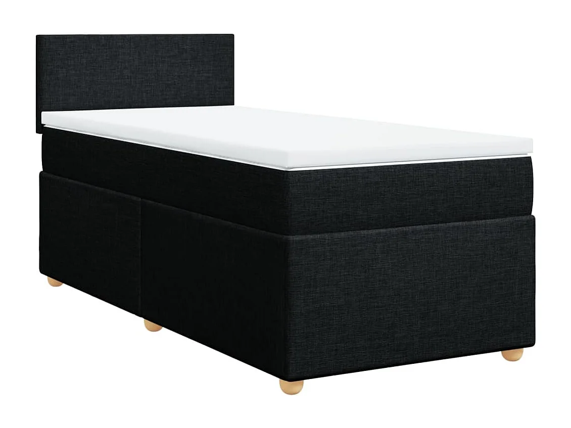 Boxspringbett mit Matratze Schwarz 90x200 cm Stoff