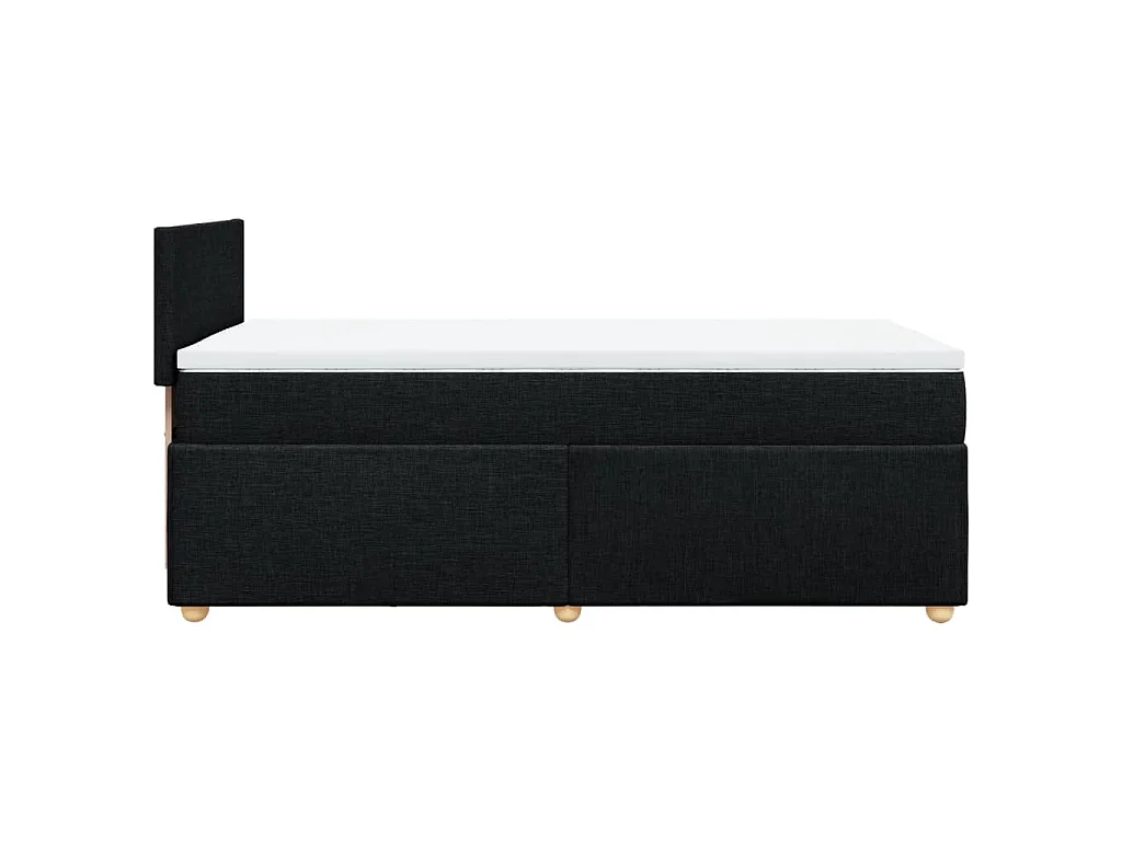 Cama com molas/colchão 90x200 cm tecido preto