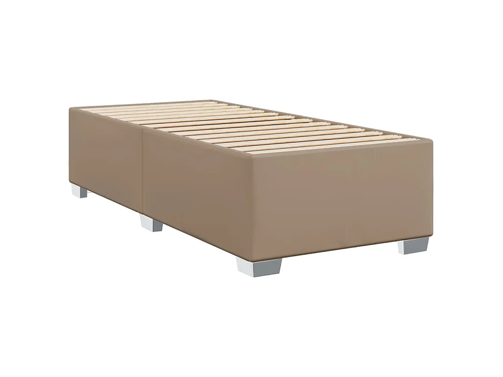 Cama com molas/colchão 100x200 cm couro artificial cappuccino