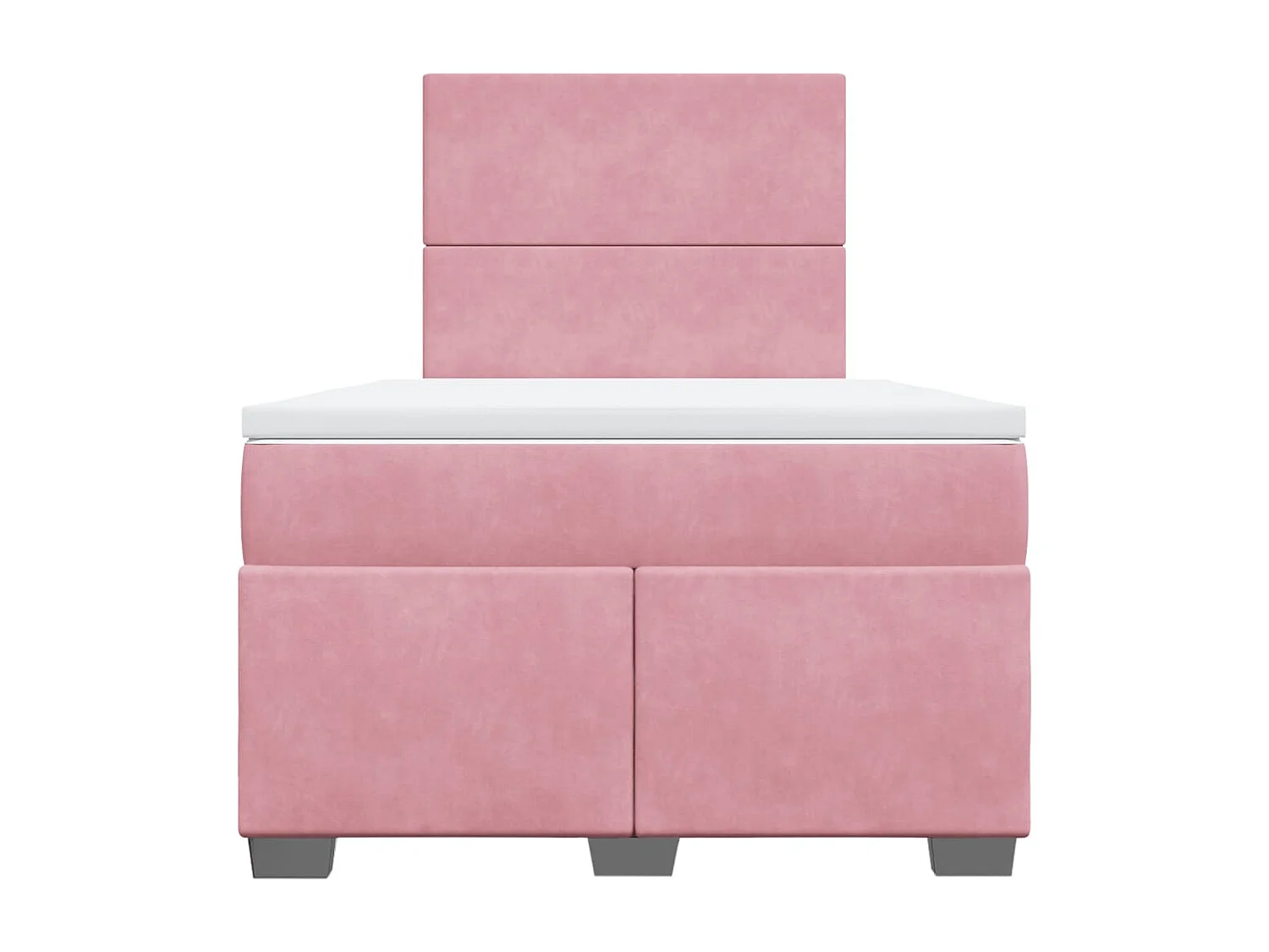 Cama box spring con colchón terciopelo rosa 120x200 cm