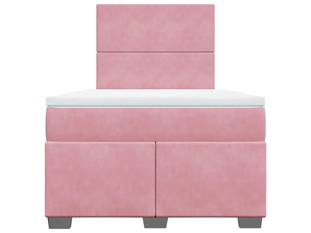 Boxspring met matras fluweel roze 120x200 cm