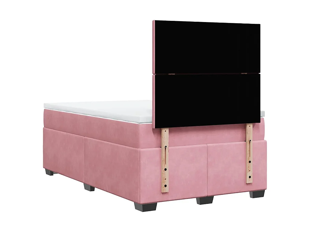 Boxspring met matras fluweel roze 120x200 cm