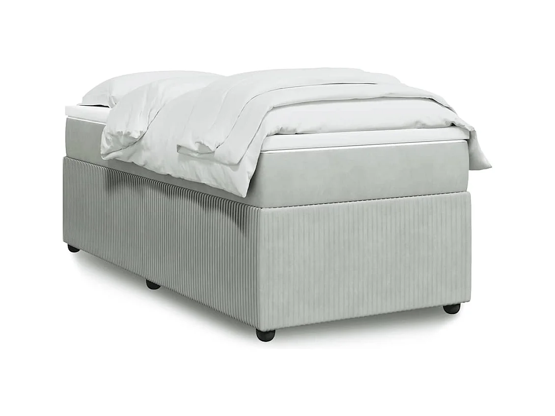 Boxspring met matras fluweel lichtgrijs 80x200 cm