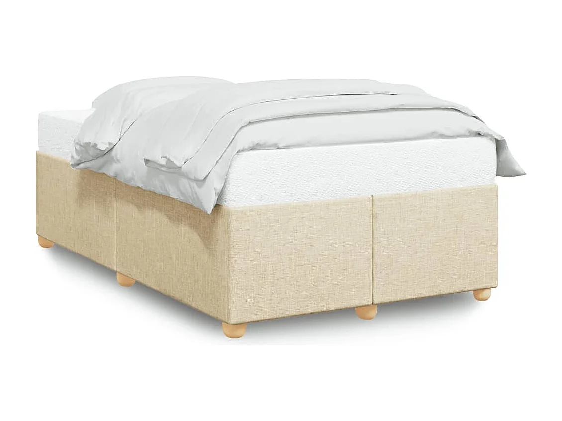 Cadre de lit sans matelas crème 120x190 cm tissu