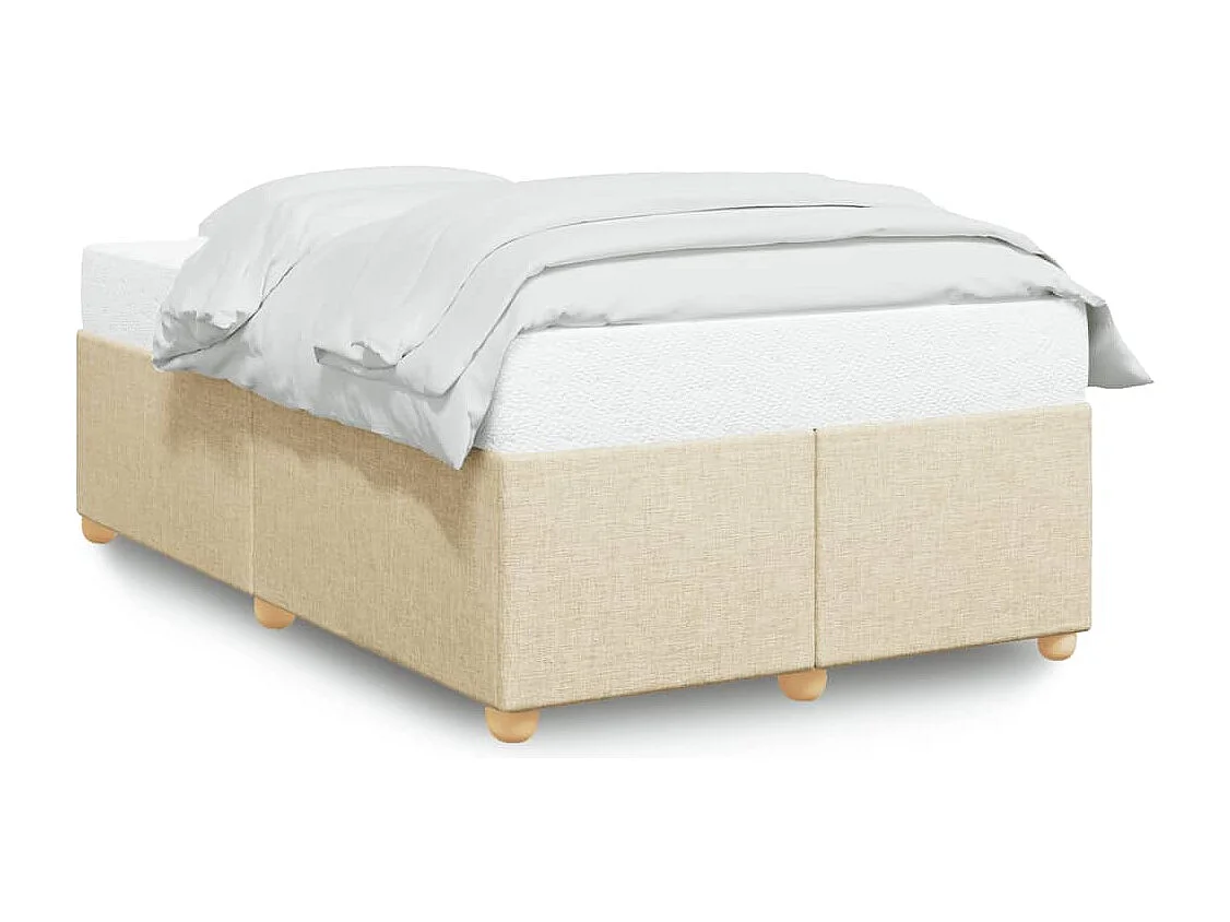 Cadre de lit sans matelas crème 120x190 cm tissu
