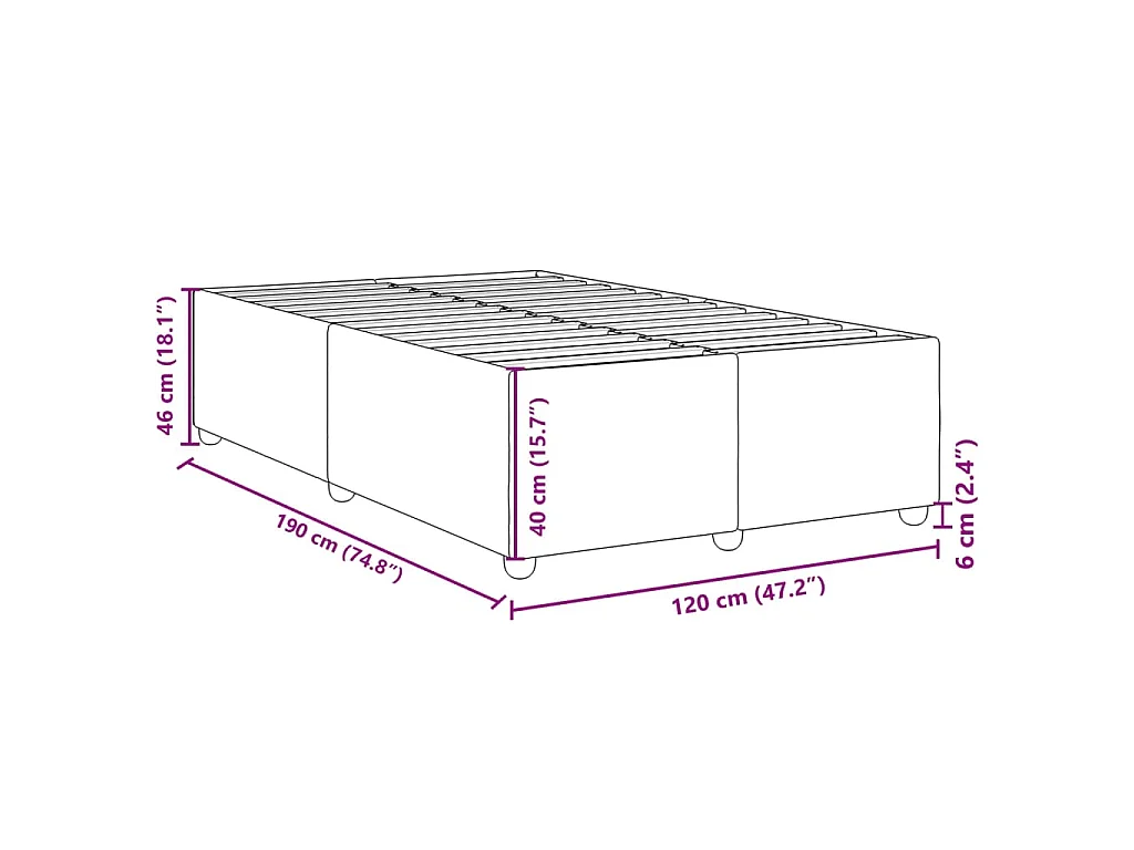 Bedframe zonder matras 120x190 cm stof crèmekleurig