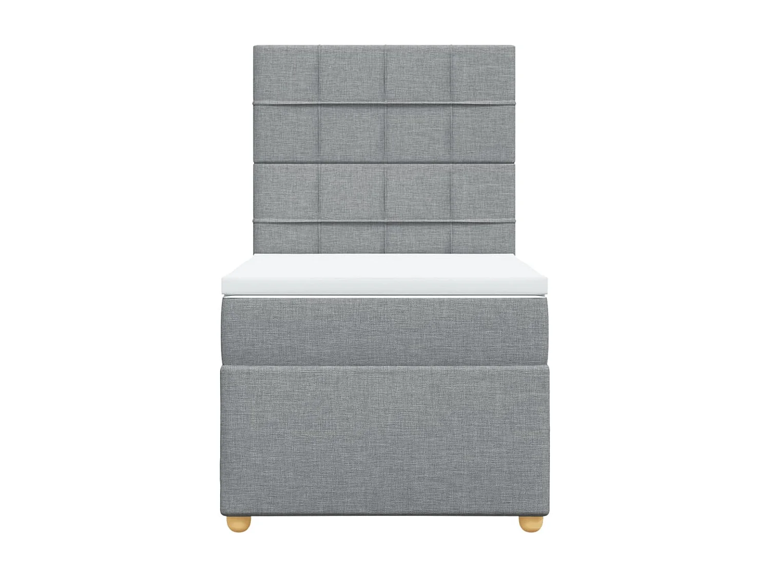 Boxspring met matras stof lichtgrijs 90x200 cm