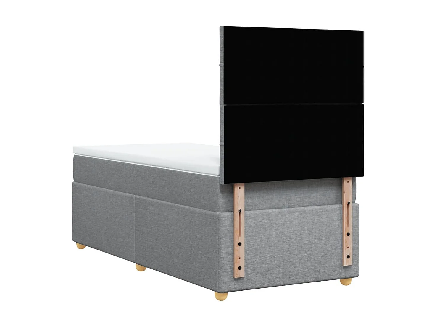 Boxspring met matras stof lichtgrijs 90x200 cm