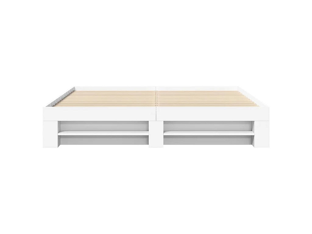 Cadre de lit sans matelas blanc 180x200 cm bois d'ingénierie