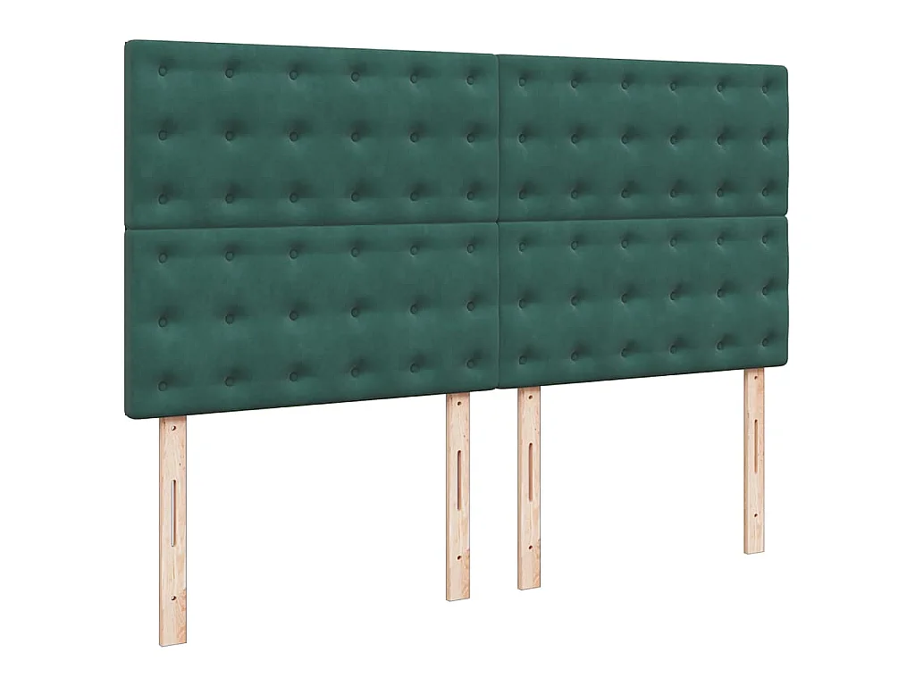 Cama box spring con colchón terciopelo verde oscuro 200x200 cm