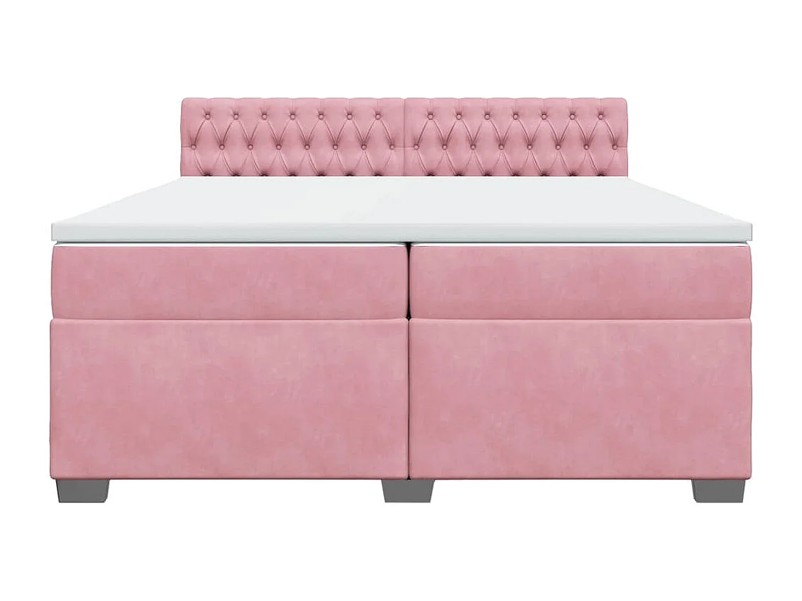 Sommier à lattes de lit avec matelas Rose 200x200 cm Velours