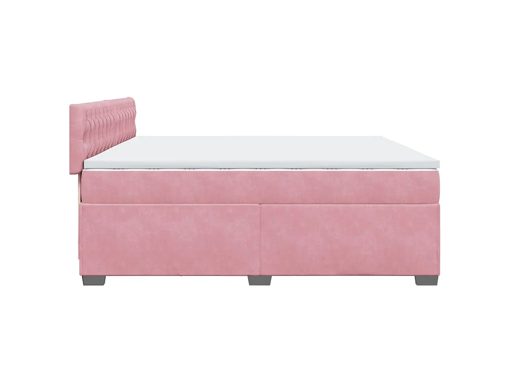 Boxspring met matras fluweel roze 200x200 cm