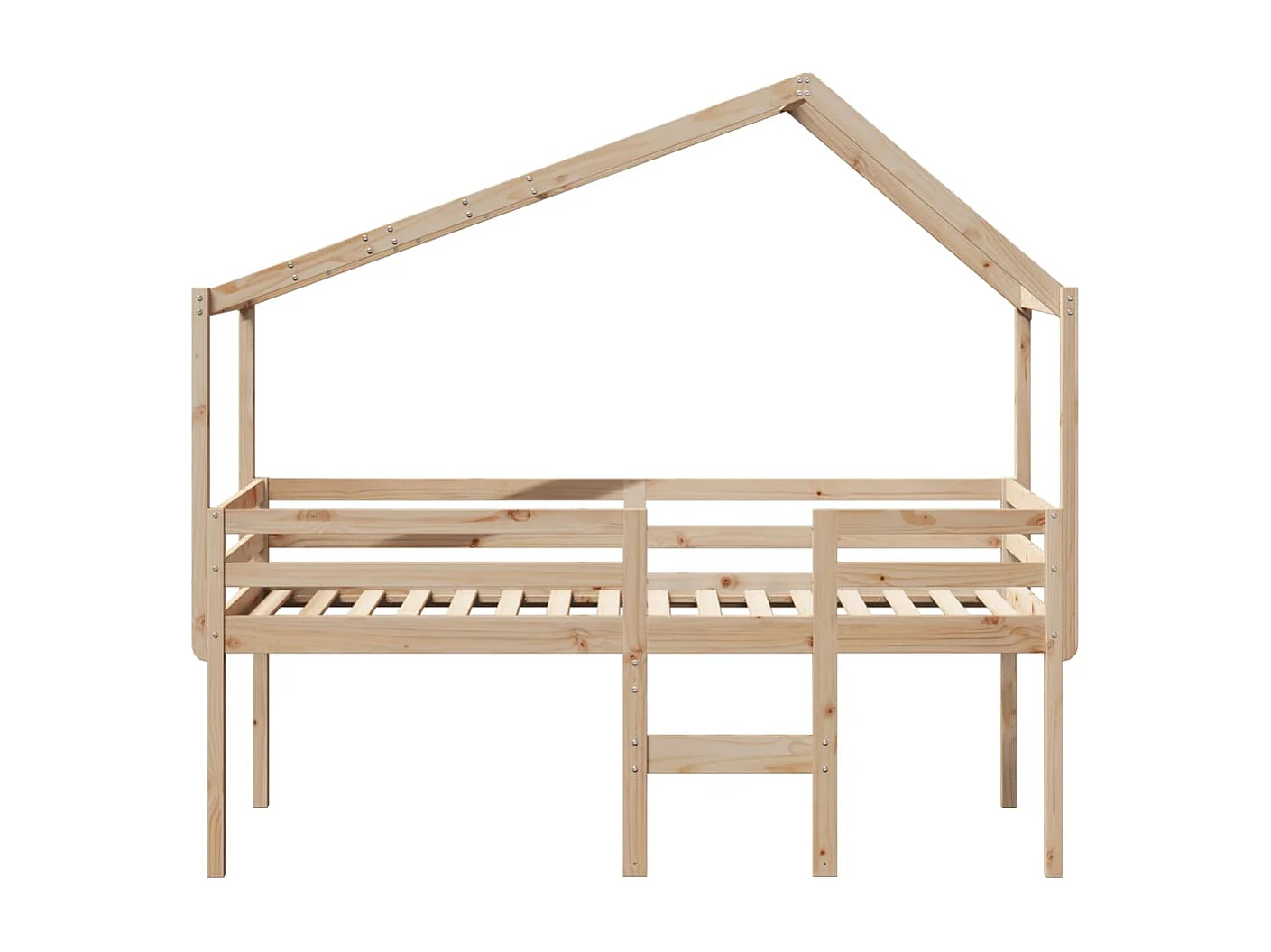 Hoogslaper met bedhuis massief grenenhout 80x200 cm