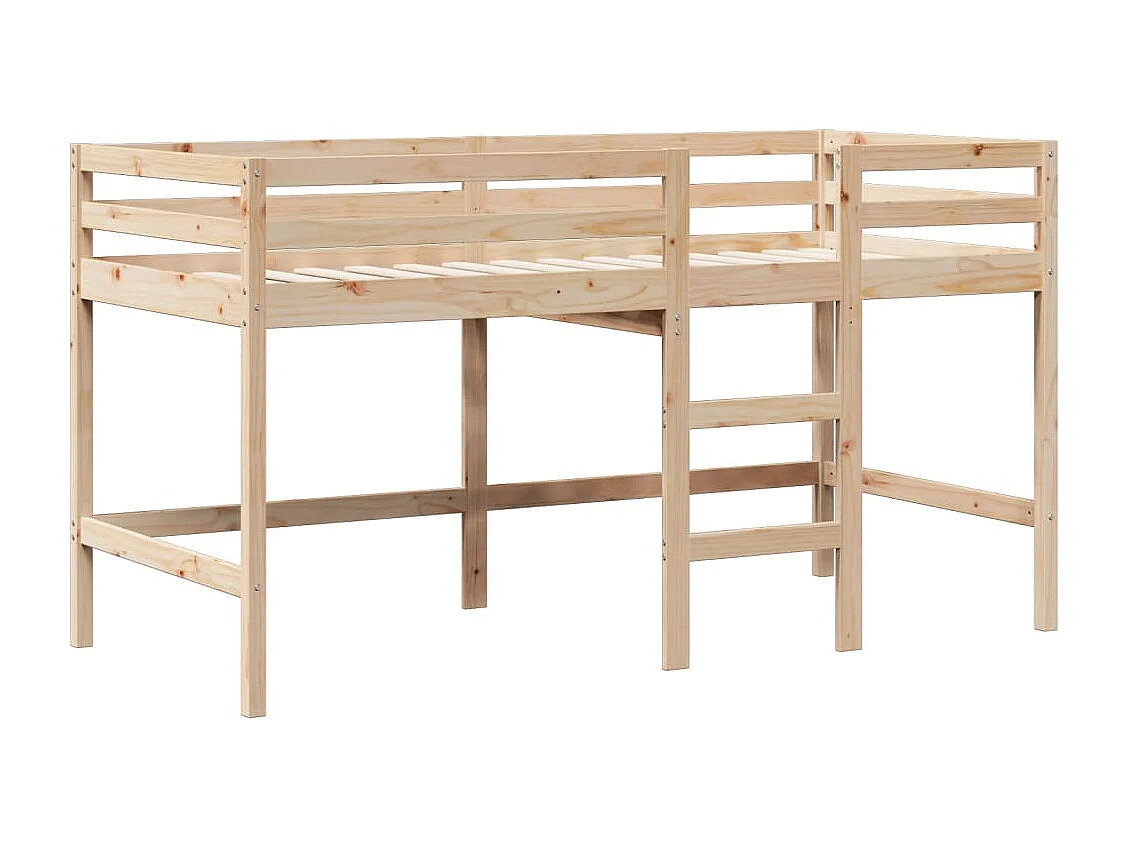 Hoogslaper met bedhuis massief grenenhout 80x200 cm