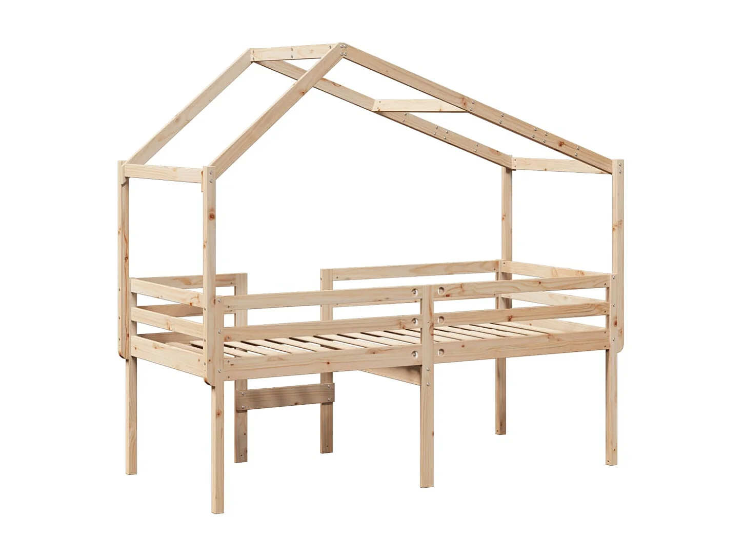 Hoogslaper met bedhuis massief grenenhout 80x200 cm