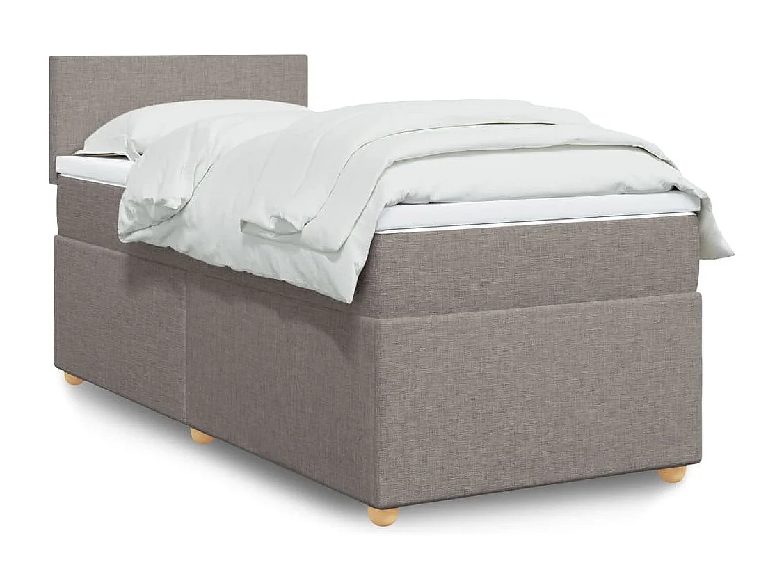 Boxspringbett mit Matratze Taupe 90x190 cm Stoff
