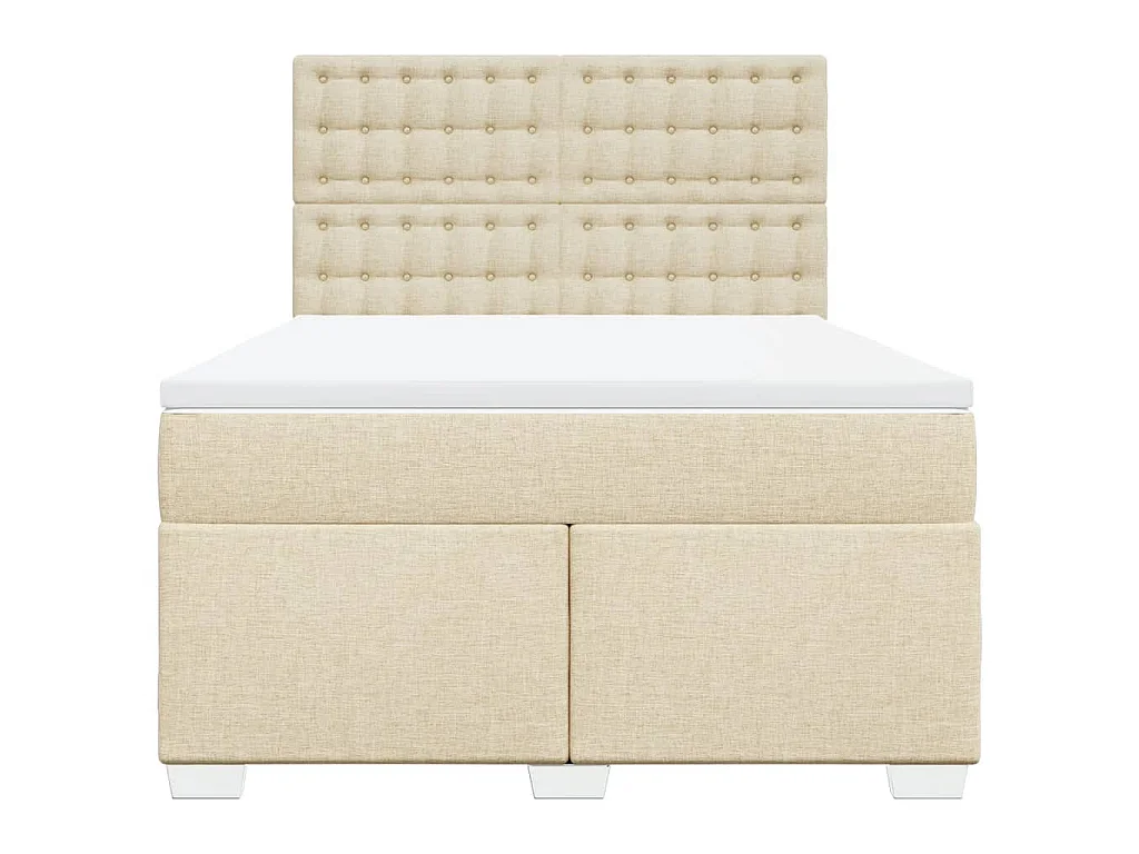 Boxspringbett mit Matratze Creme 160x200 cm Stoff