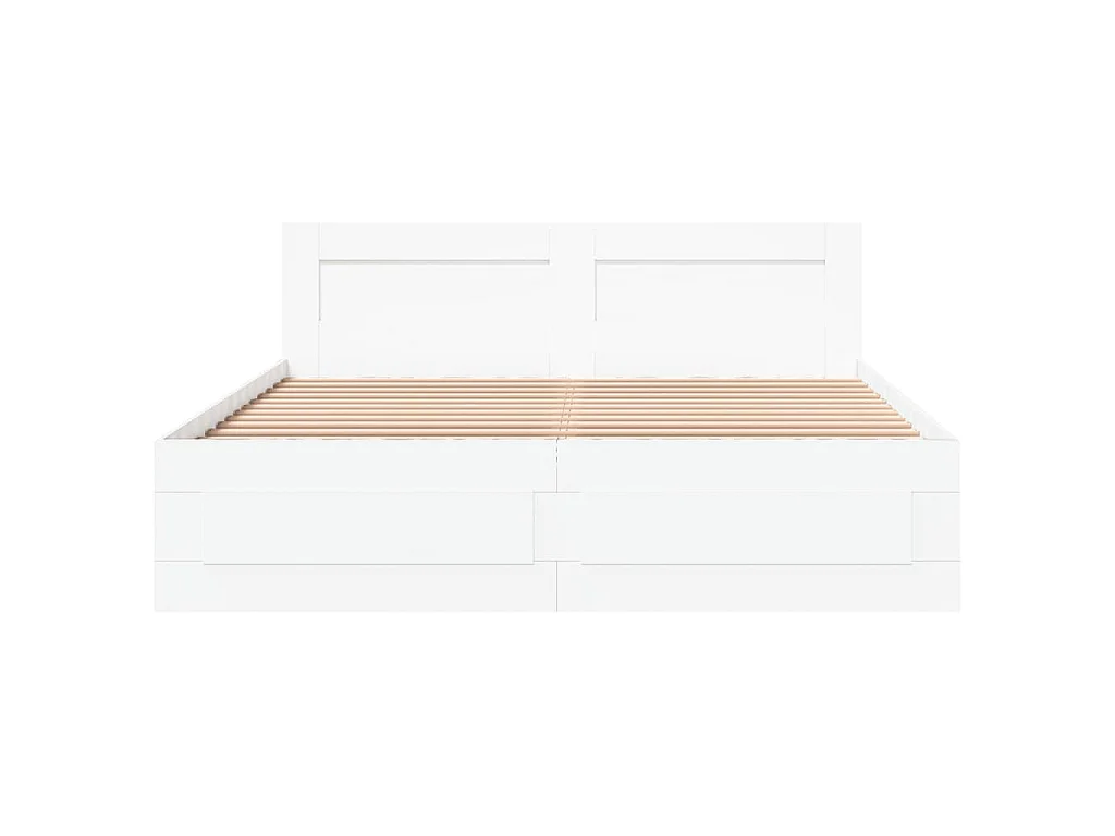 Bettgestell mit Kopfteil ohne Matratze Weiß 150x200 cm