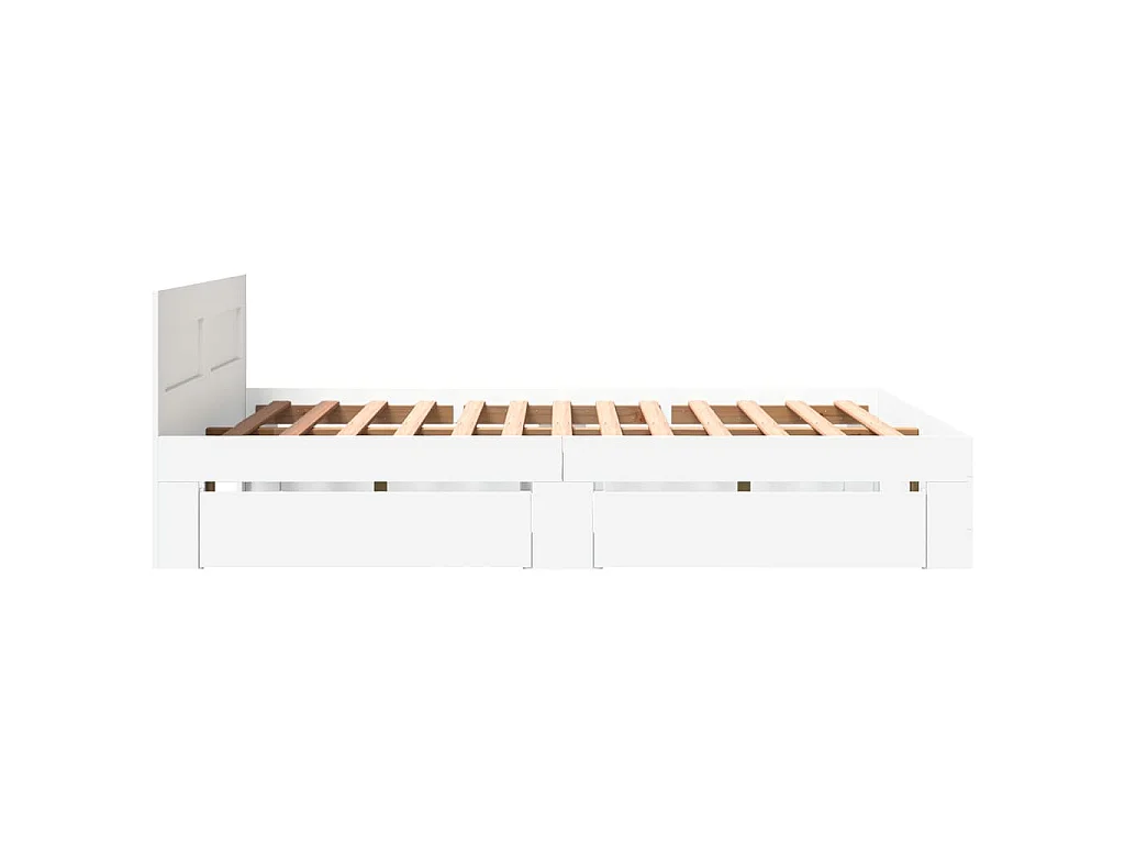 Bettgestell mit Kopfteil ohne Matratze Weiß 150x200 cm