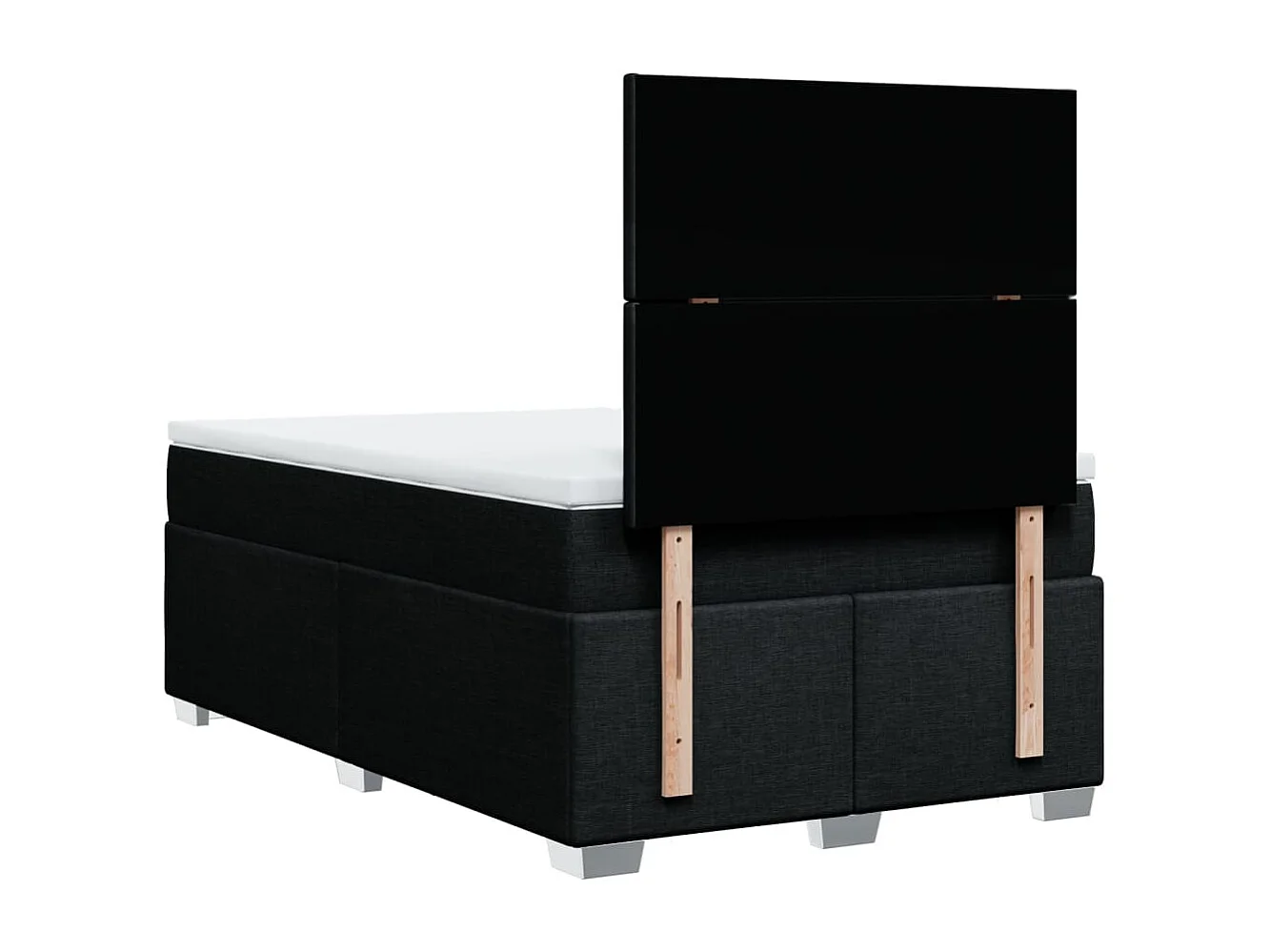 Sommier à lattes de lit avec matelas Noir 120x200 cm Tissu