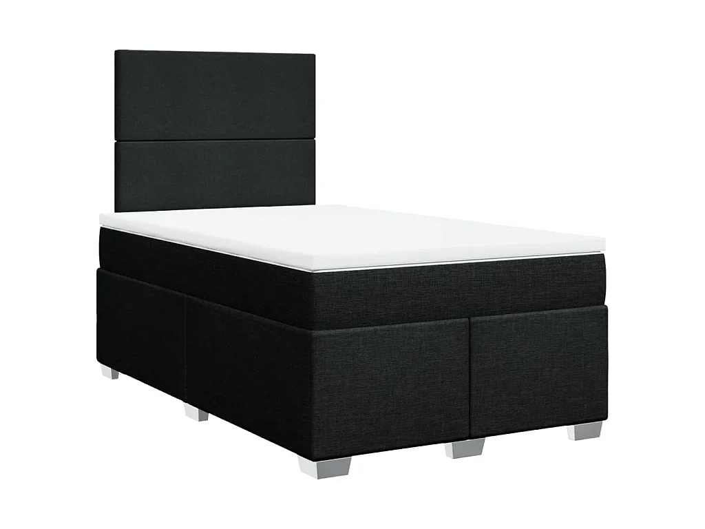 Boxspringbett mit Matratze Schwarz 120x200 cm Stoff