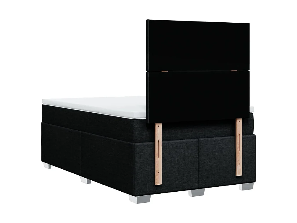 Boxspringbett mit Matratze Schwarz 120x200 cm Stoff