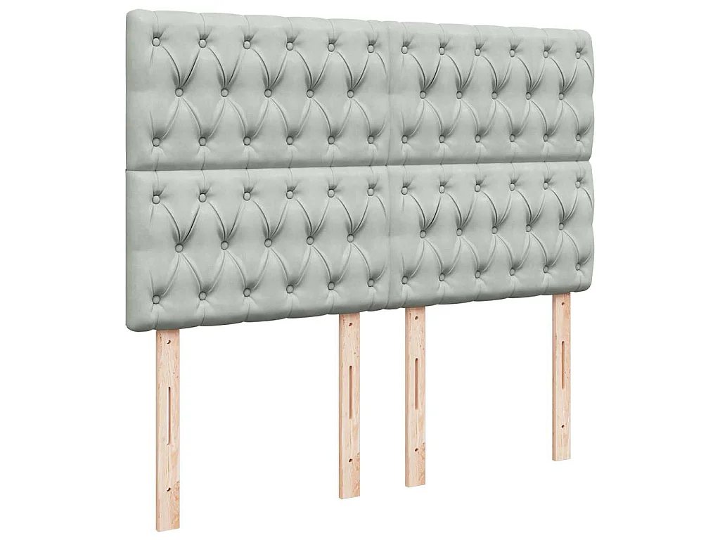 Cama box spring con colchón terciopelo gris claro 140x200 cm