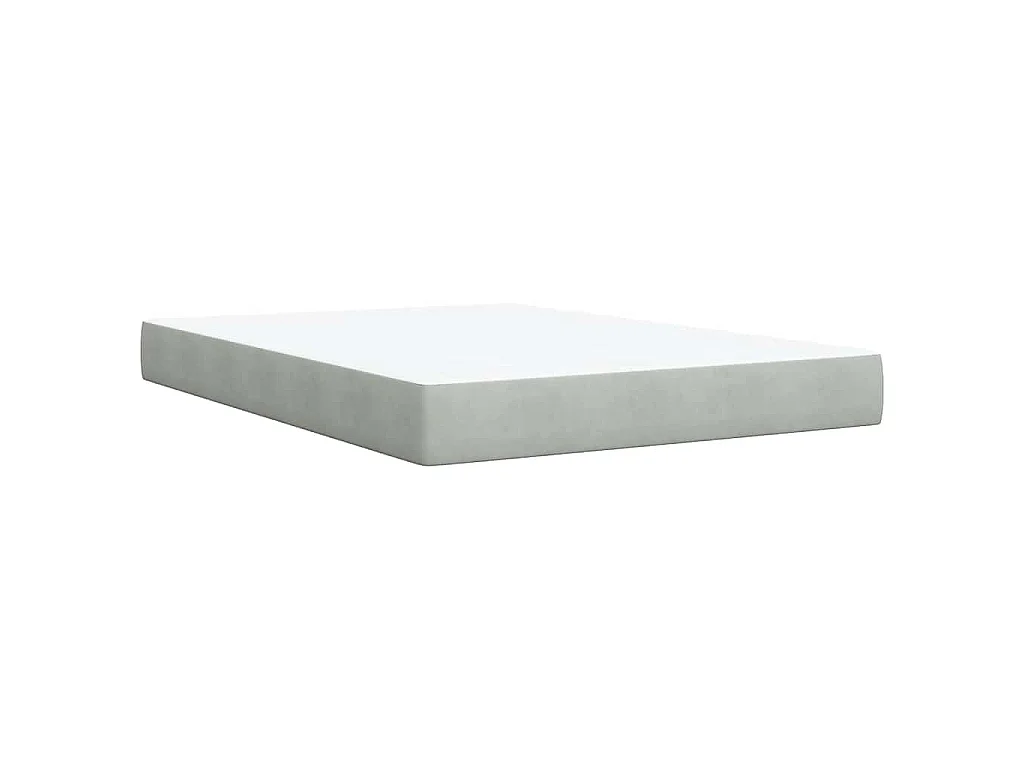 Cama box spring con colchón terciopelo gris claro 140x200 cm