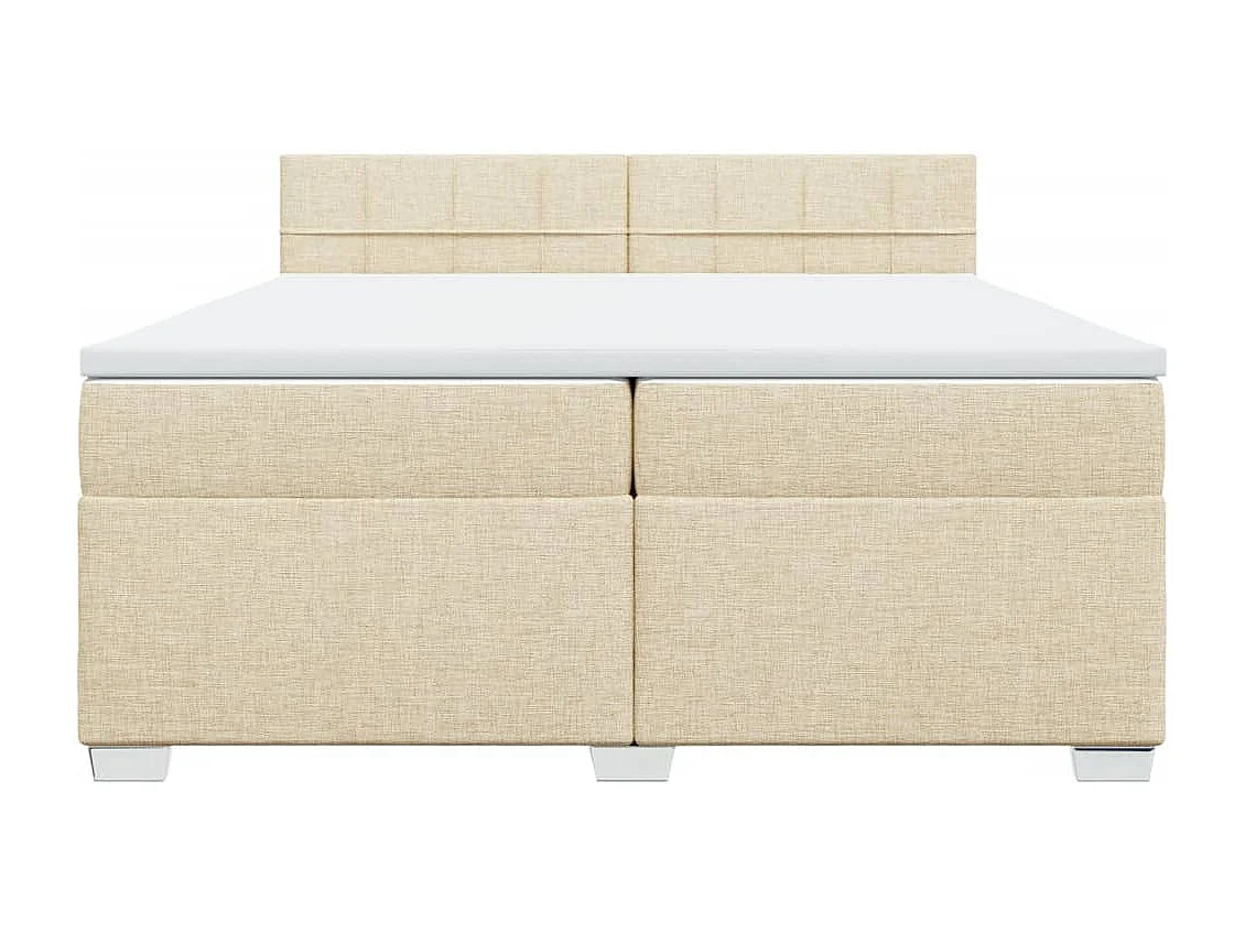 Giroletto a Molle con Materasso Crema 200x200 cm in Tessuto