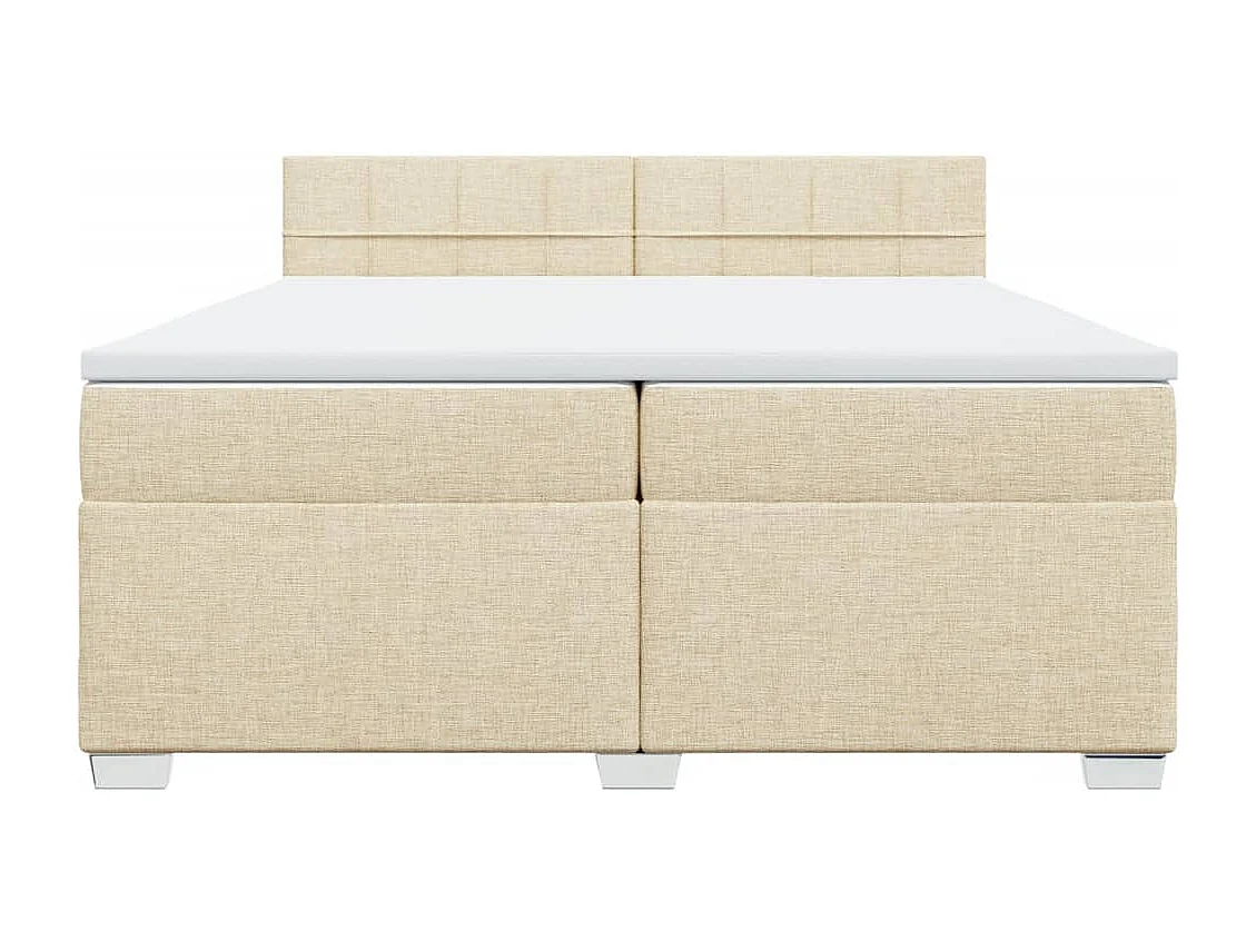 Giroletto a Molle con Materasso Crema 200x200 cm in Tessuto