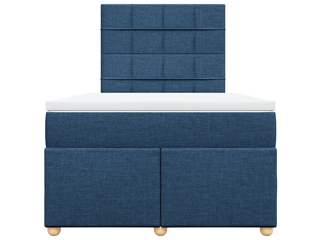 Sommier à lattes de lit avec matelas Bleu 120x200 cm Tissu