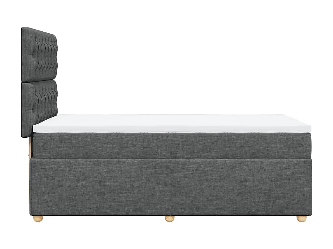 Giroletto a Molle con Materasso Grigio Scuro 80x200 cm Tessuto