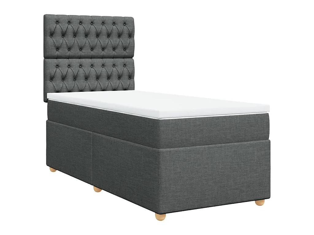 Sommier à lattes de lit avec matelas Gris foncé 80x200 cm Tissu