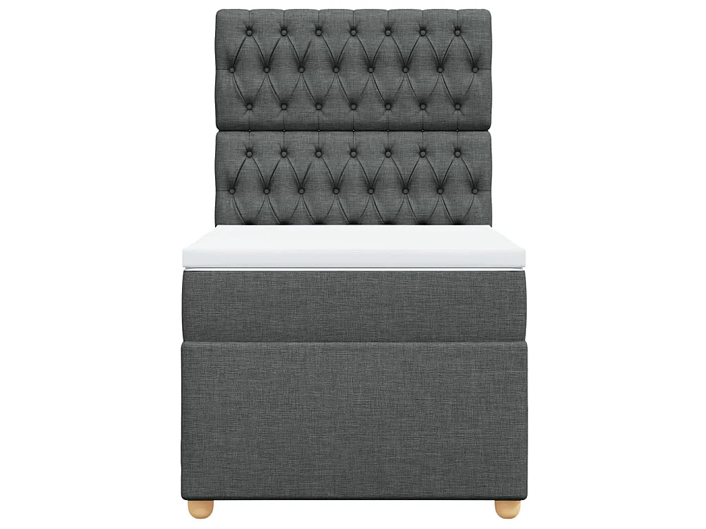 Sommier à lattes de lit avec matelas Gris foncé 80x200 cm Tissu