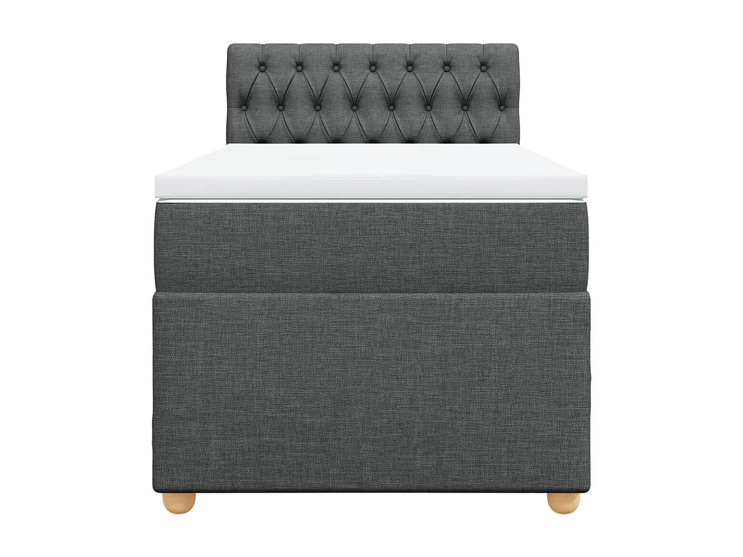 Giroletto a Molle con Materasso Grigio Scuro 90x200 cm Tessuto