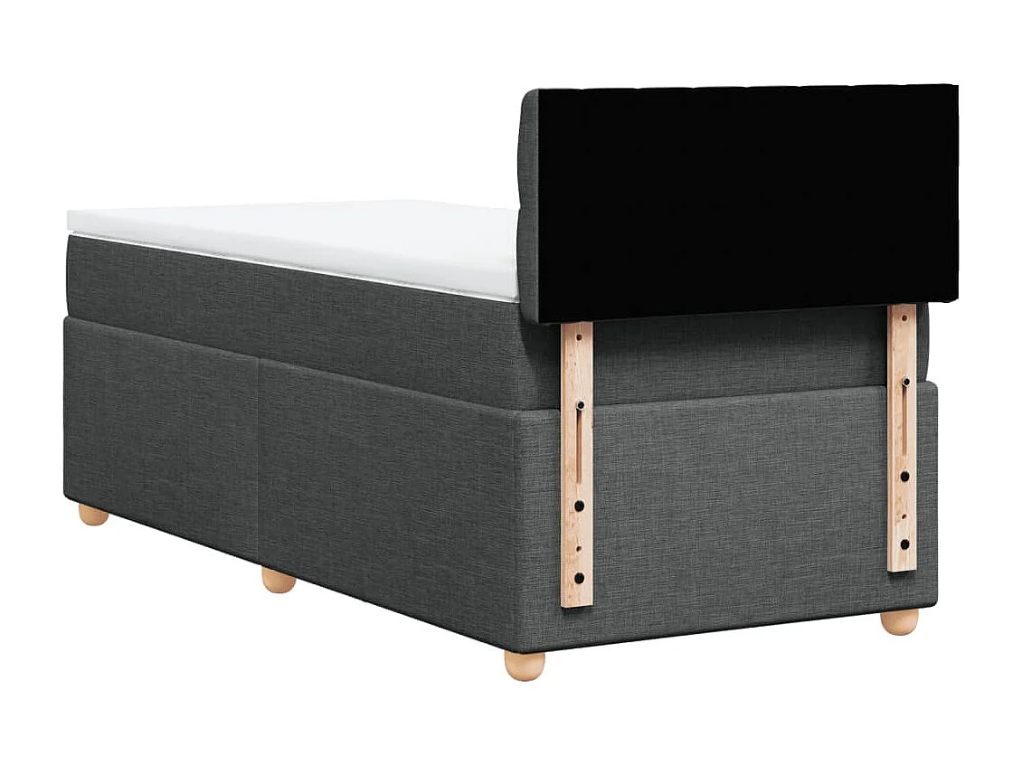 Giroletto a Molle con Materasso Grigio Scuro 90x200 cm Tessuto