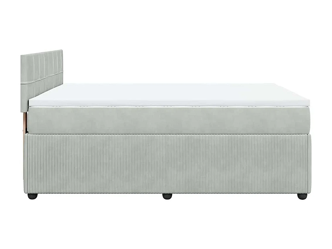 Sommier à lattes de lit et matelas Gris clair 140x190cm Velours