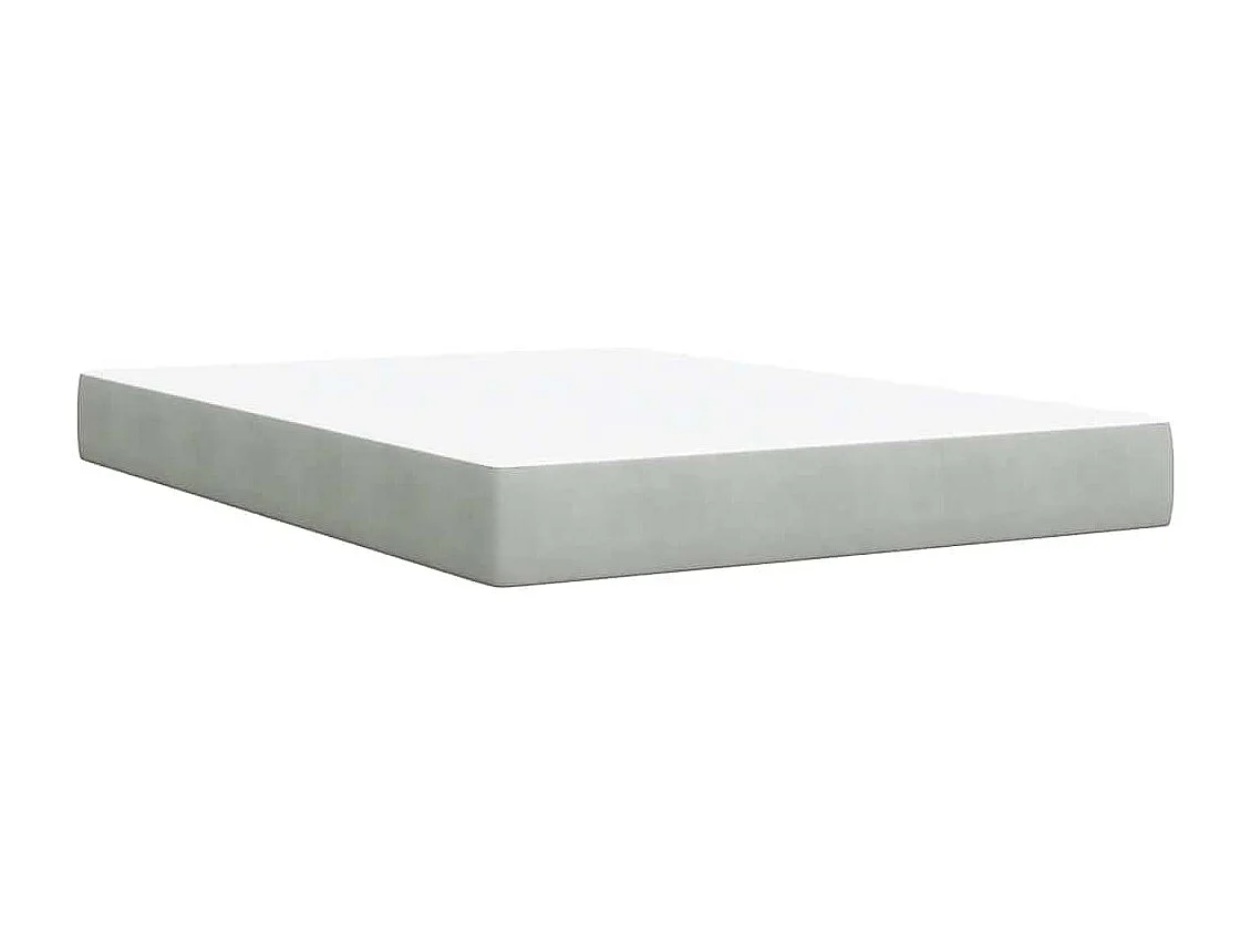 Sommier à lattes de lit et matelas Gris clair 140x190cm Velours