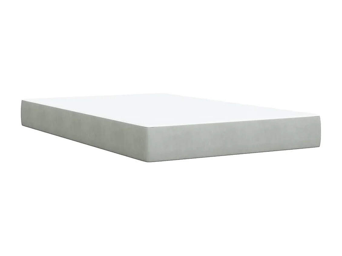Cama box spring con colchón terciopelo gris claro 120x200 cm