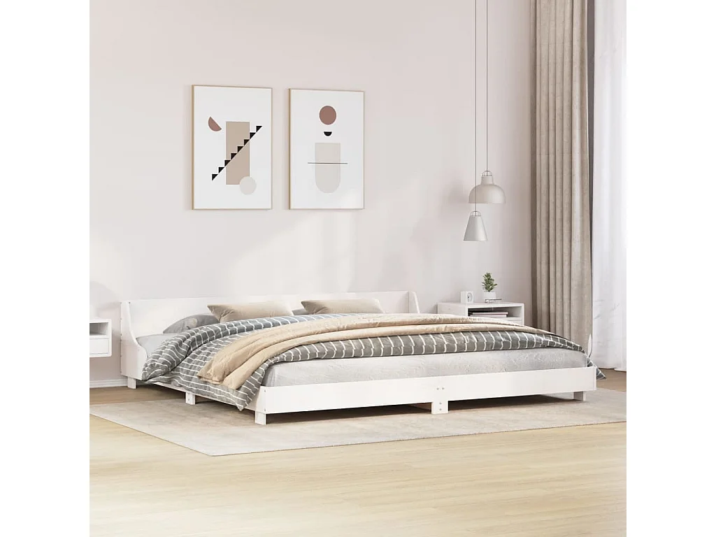 Estructura de cama sin colchón madera maciza blanca 200x200 cm