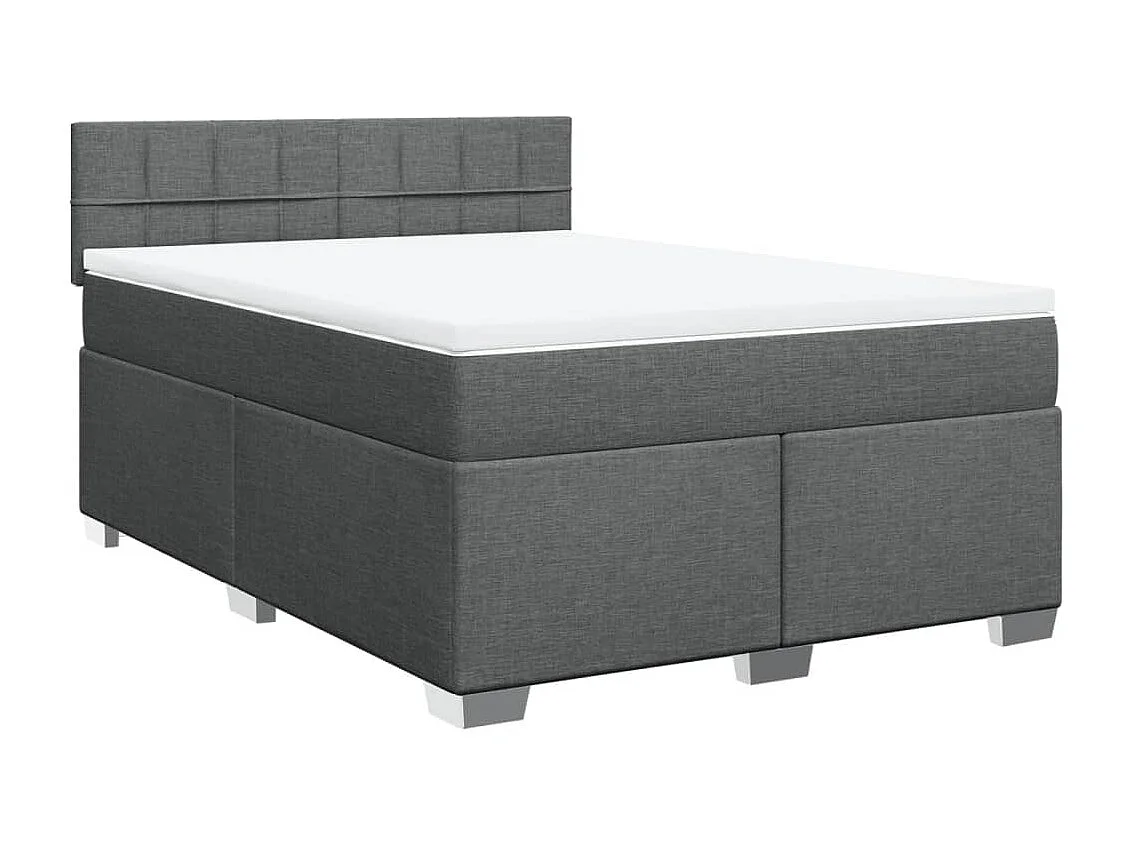 Boxspringbett mit Matratze Dunkelgrau 140x190 cm Stoff