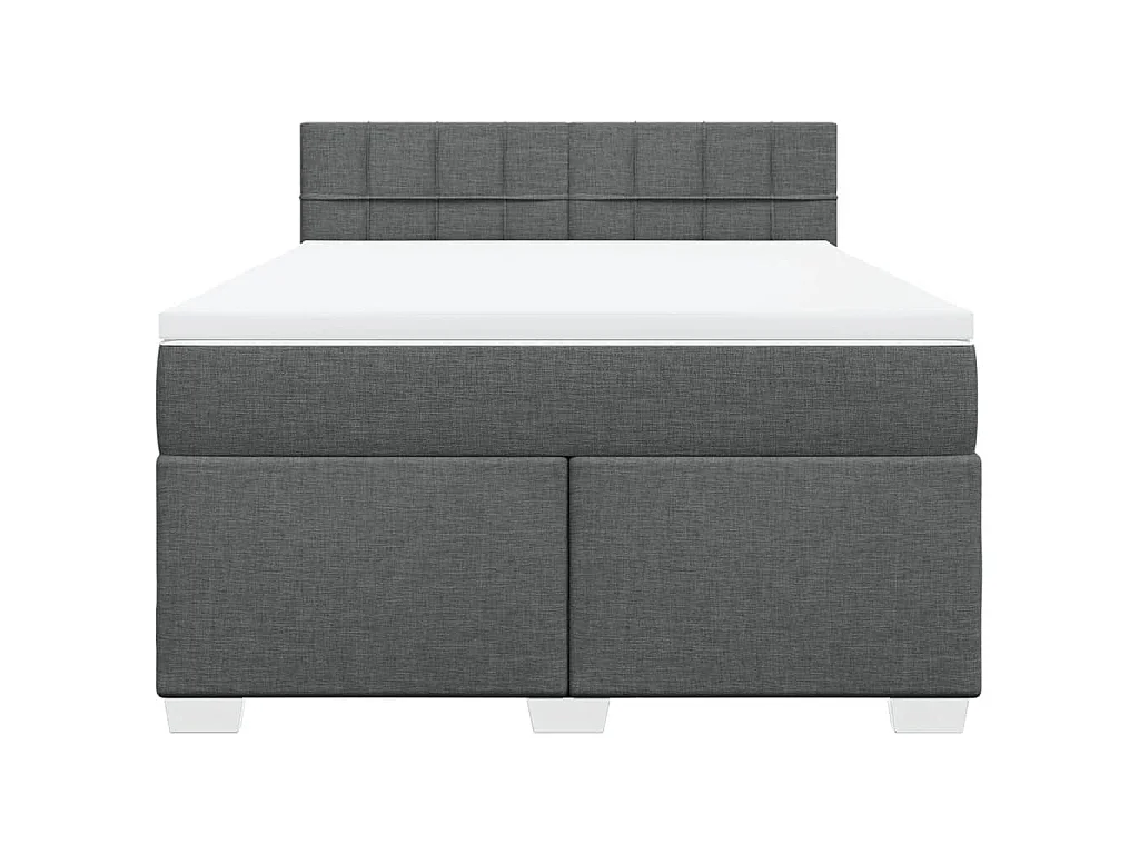 Boxspring met matras stof donkergrijs 140x190 cm