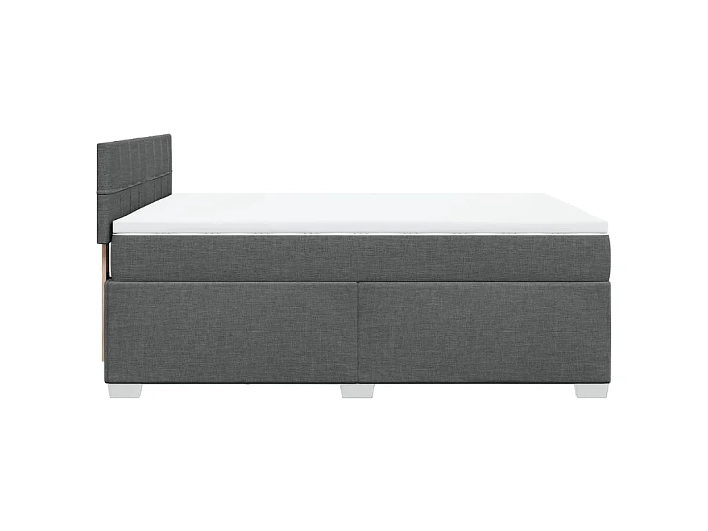 Boxspring met matras stof donkergrijs 140x190 cm