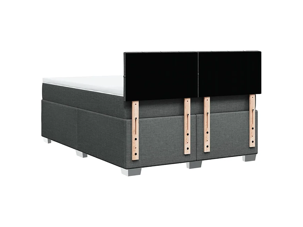 Boxspring met matras stof donkergrijs 140x190 cm