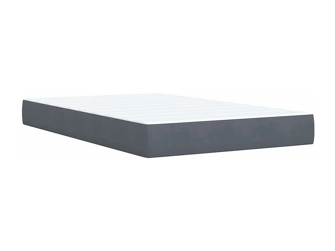 Cama box spring con colchón terciopelo gris oscuro 120x190 cm