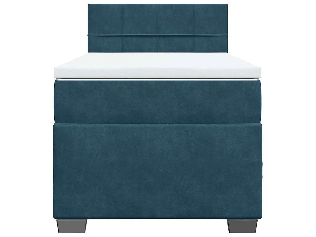 Boxspring met matras fluweel donkerblauw 80x200 cm