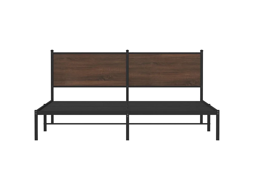 Bedframe zonder matras metaal bruin eikenkleurig 160x200 cm
