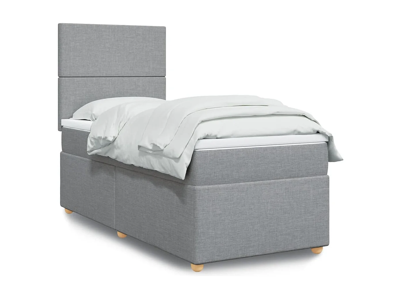 Giroletto a Molle con Materasso Grigio Chiaro 80x200 cm Tessuto