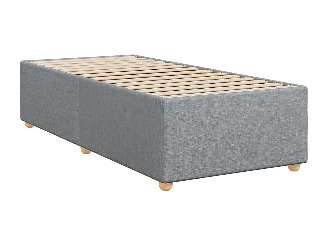 Cama box spring con colchón tela gris claro 80x200 cm